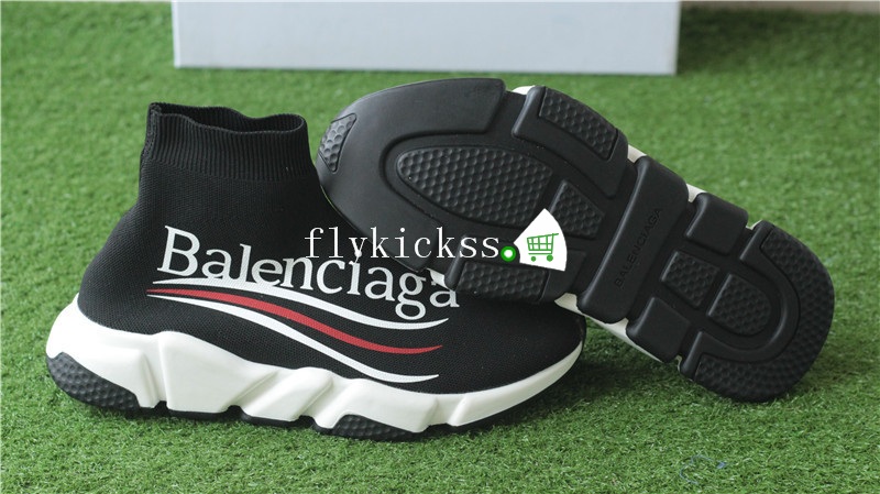 Balenciaga Pattern Speed Trainer Sock Black